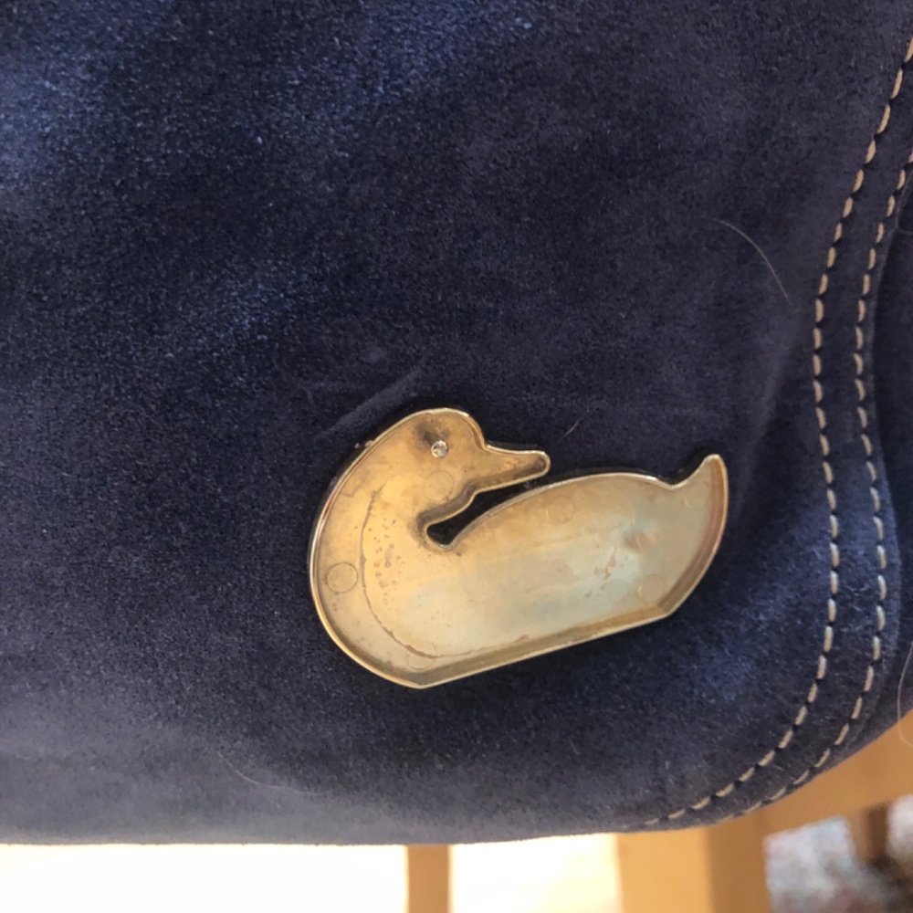 Dooney and Bourke Valerie Navy Suede Hobo Shoulder Bag - Picture 16 of 16